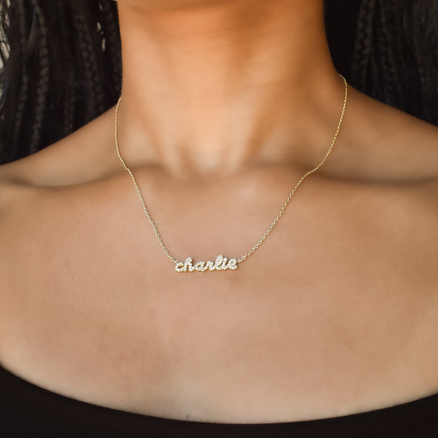 Custom Petite Script Multiple Name Necklace