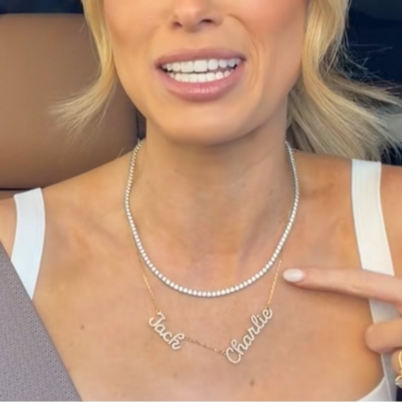 Custom Crystal Script My Mantra Name Necklace