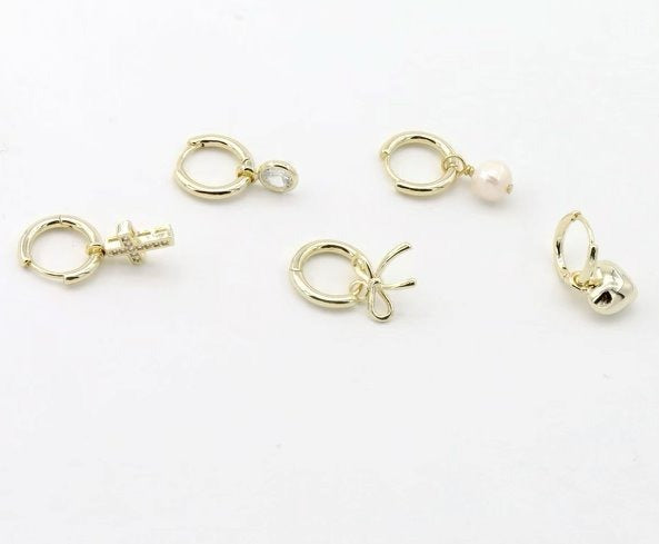 Pearl Charm Huggies