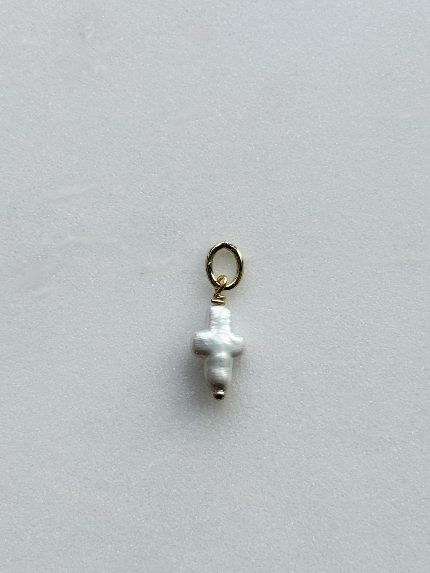 Natural Pearl Cross Charm