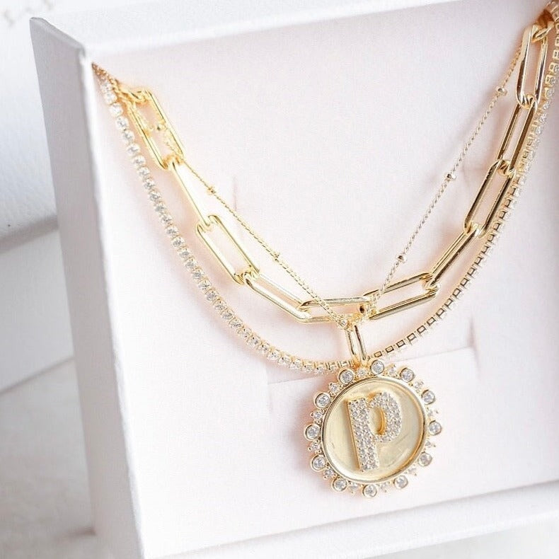 Vintage Coin Initial Charm