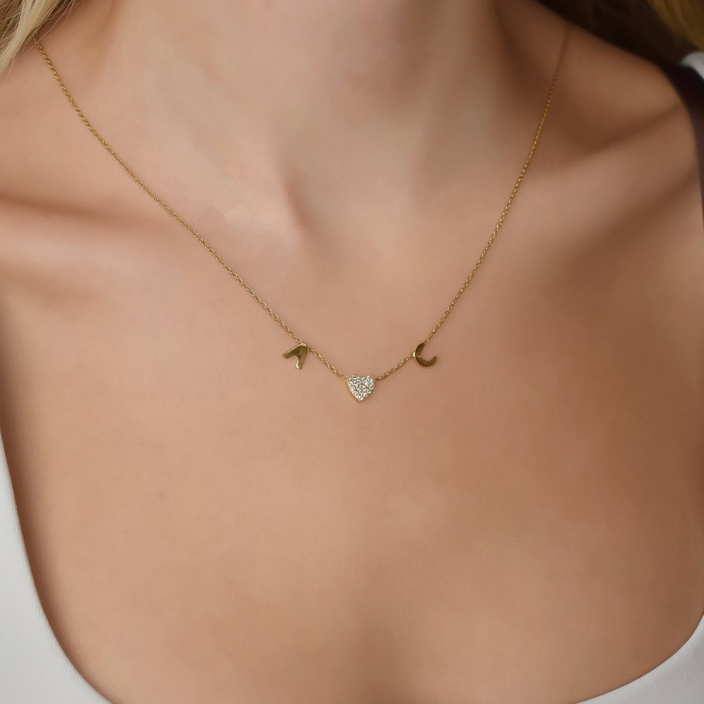 Custom Initial Heart Necklace