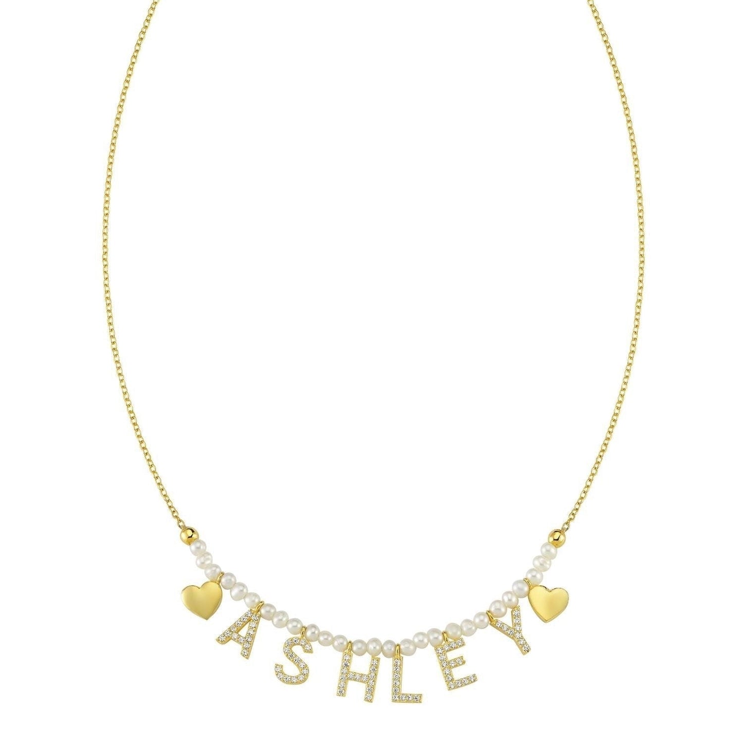 NON CUSTOMIZABLE Pearl, Gold It's All in a Name® Necklace Ready to Ship
