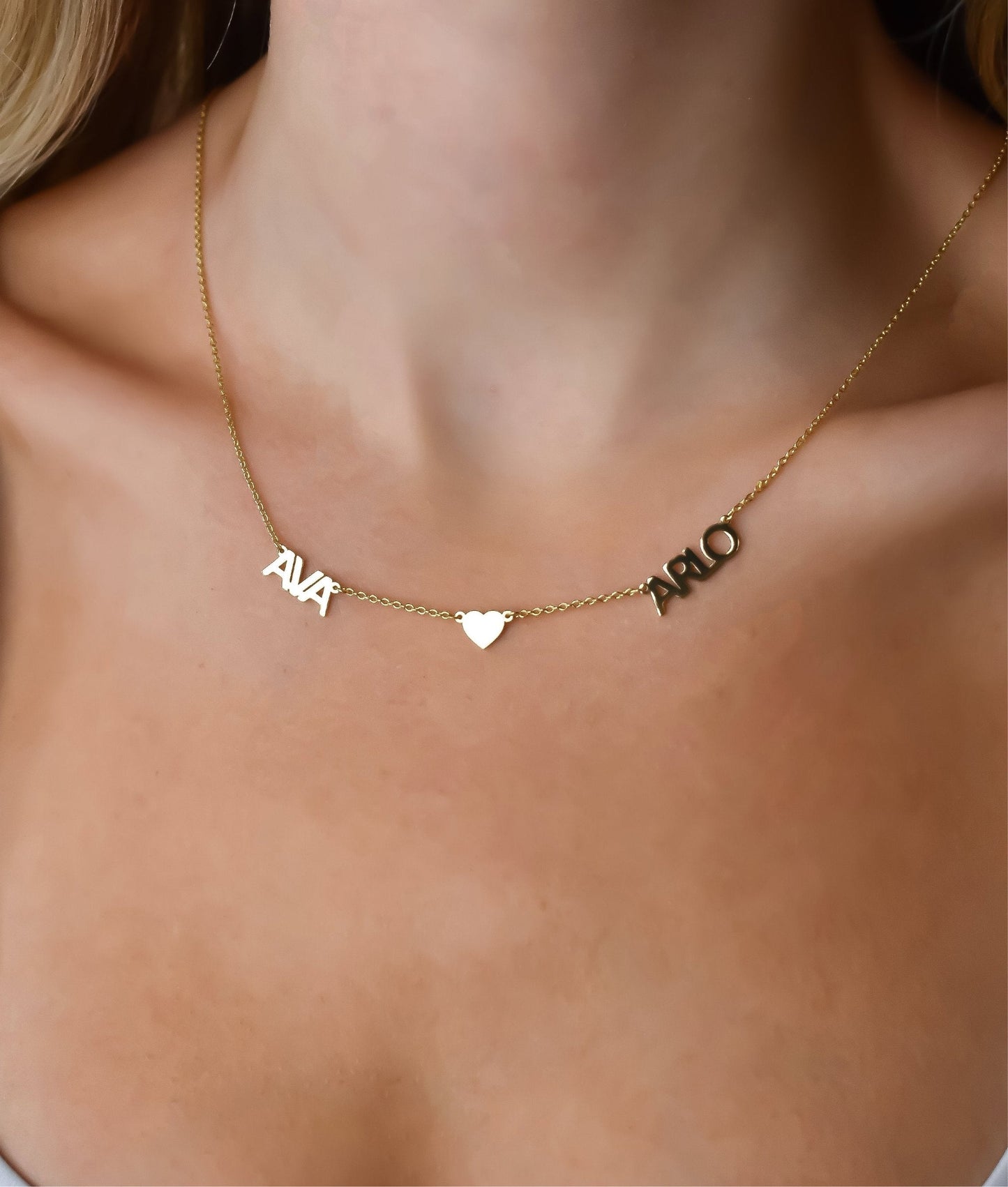 Custom My Mantra Heart Connection Name Necklace