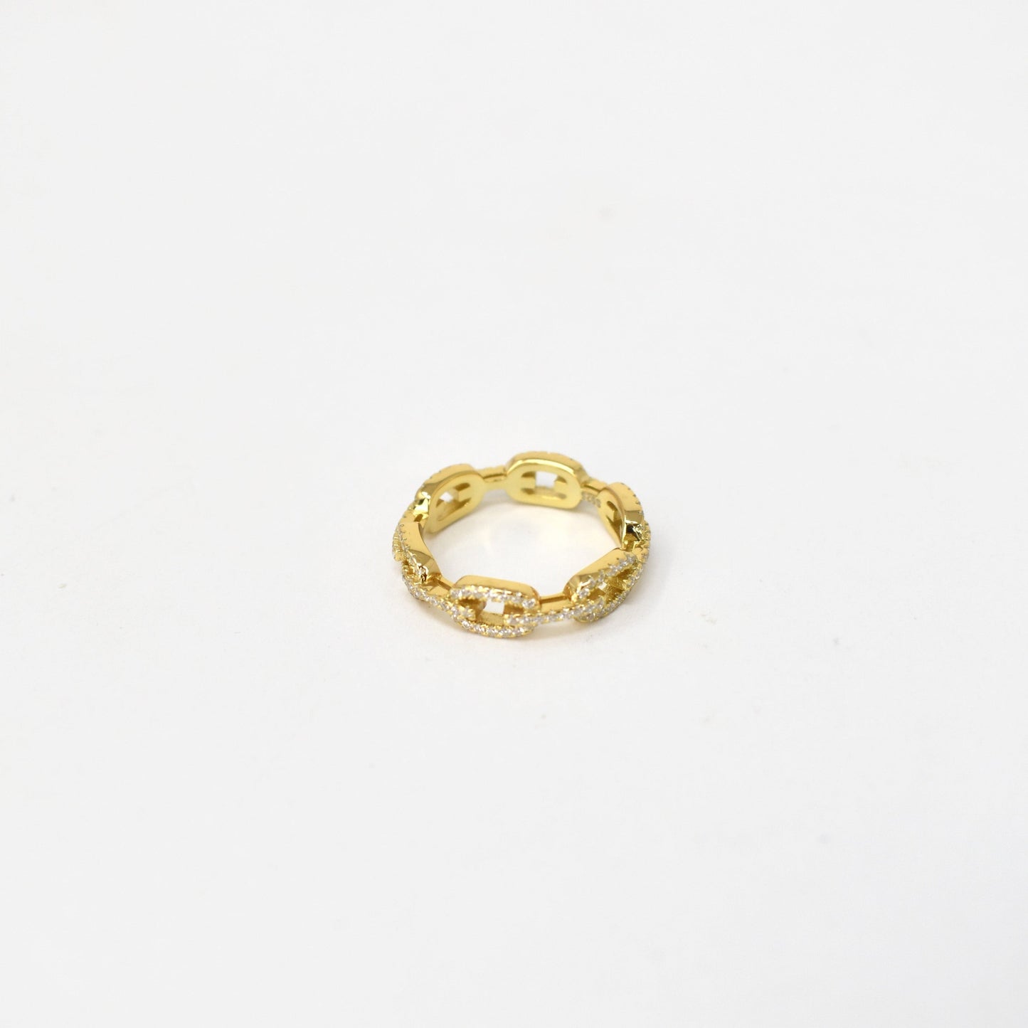 Chain Link Crystal Ring