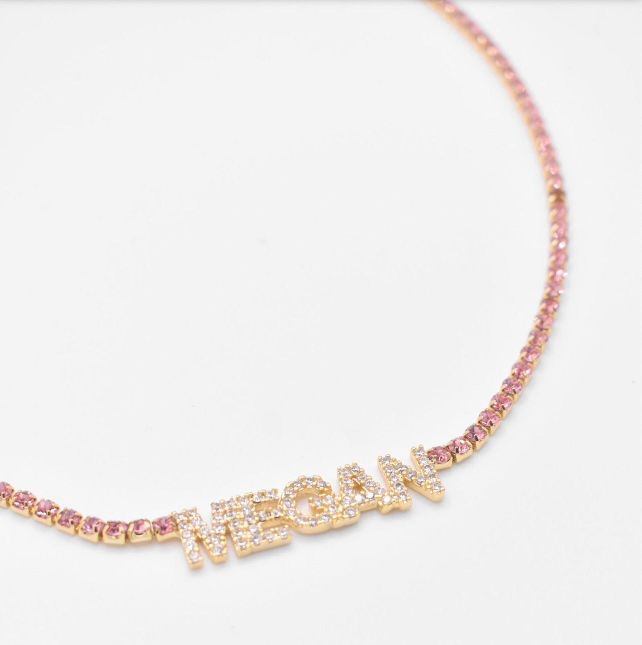 Customized Tennis Chain Nameplate Necklace