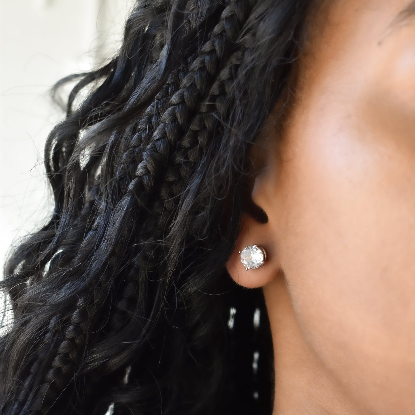 Bezel Stud Earrings