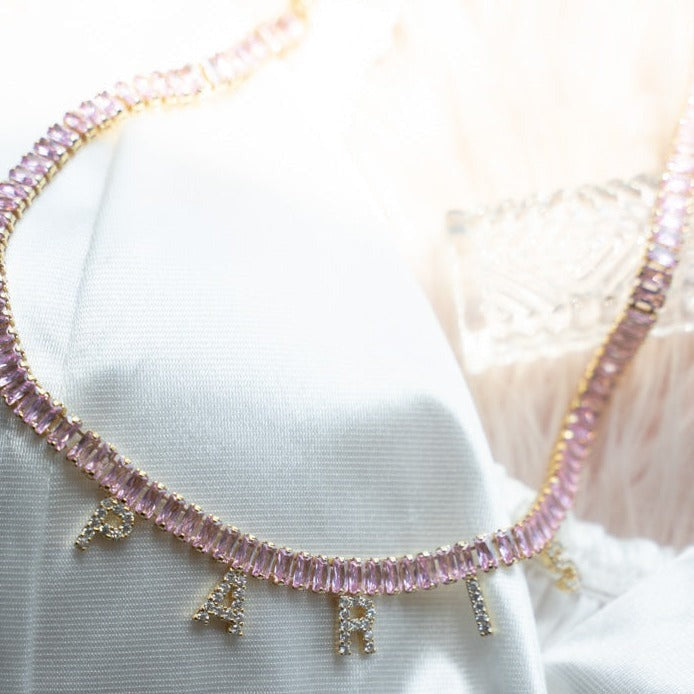 Customized Baguette Name Necklace