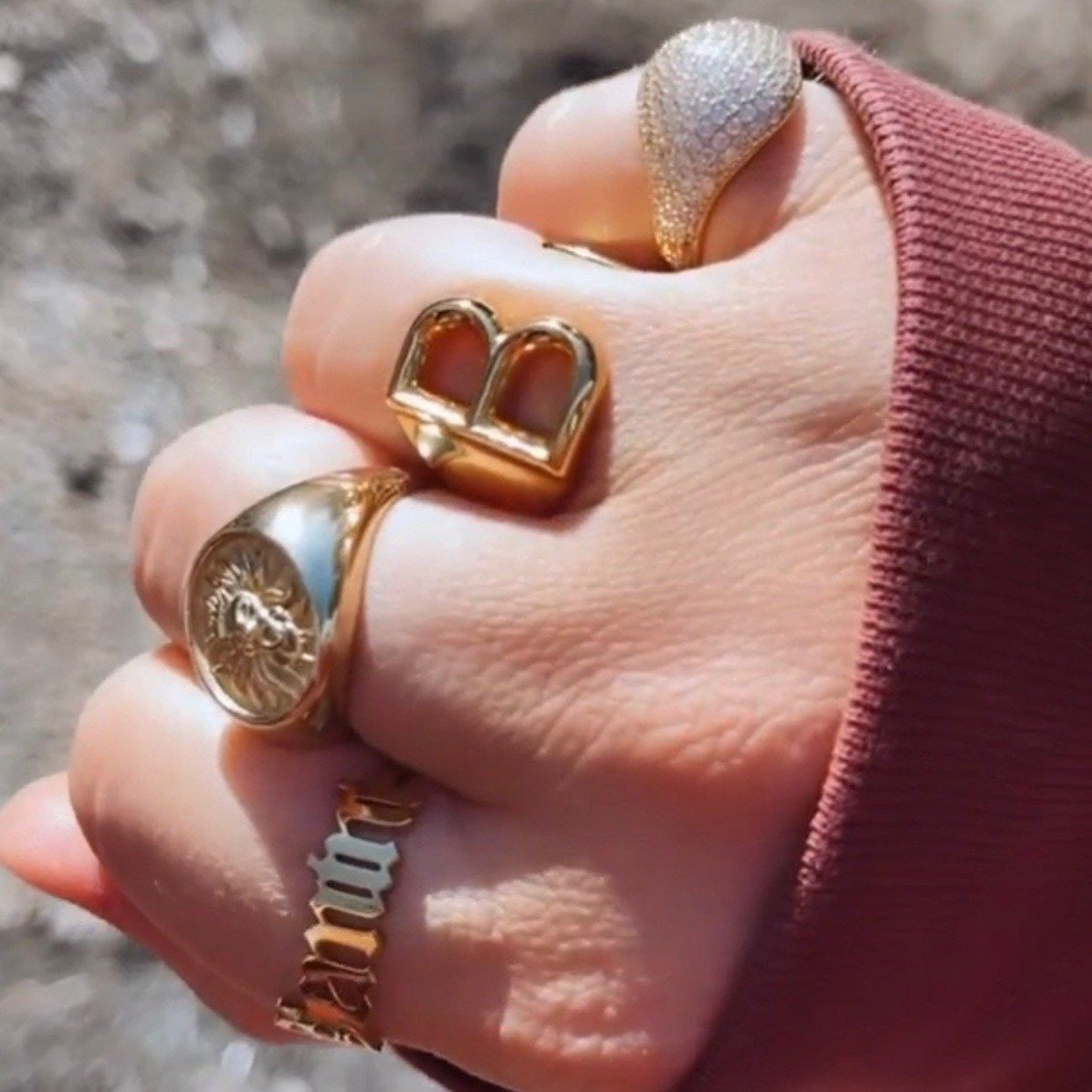 Zodiac Olde English Adjustable Rings