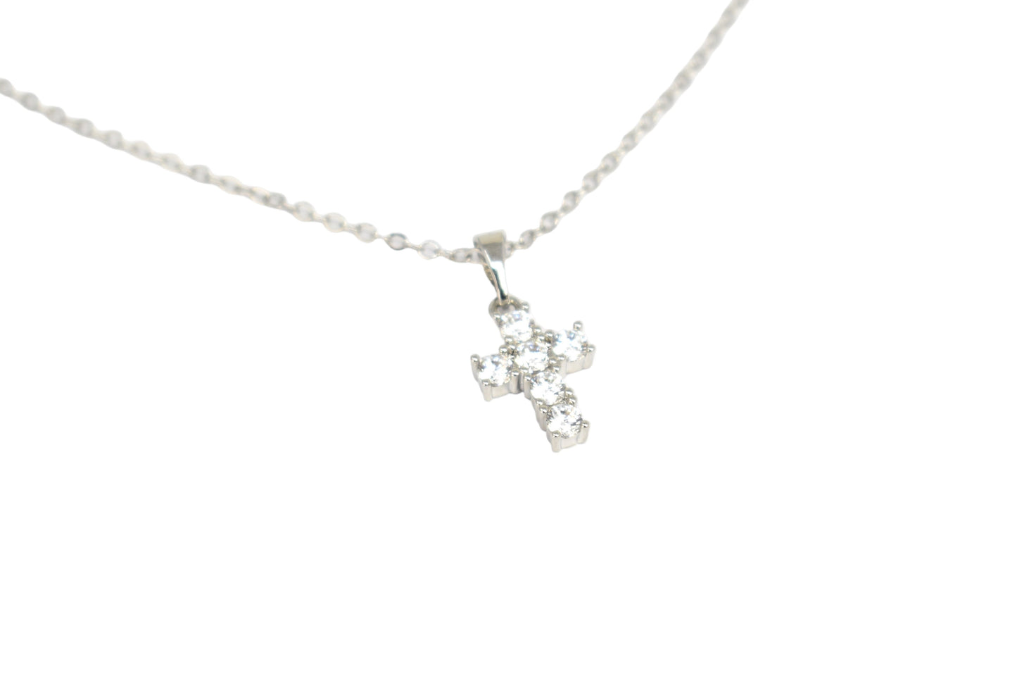 Dainty Crystal Cross Necklace