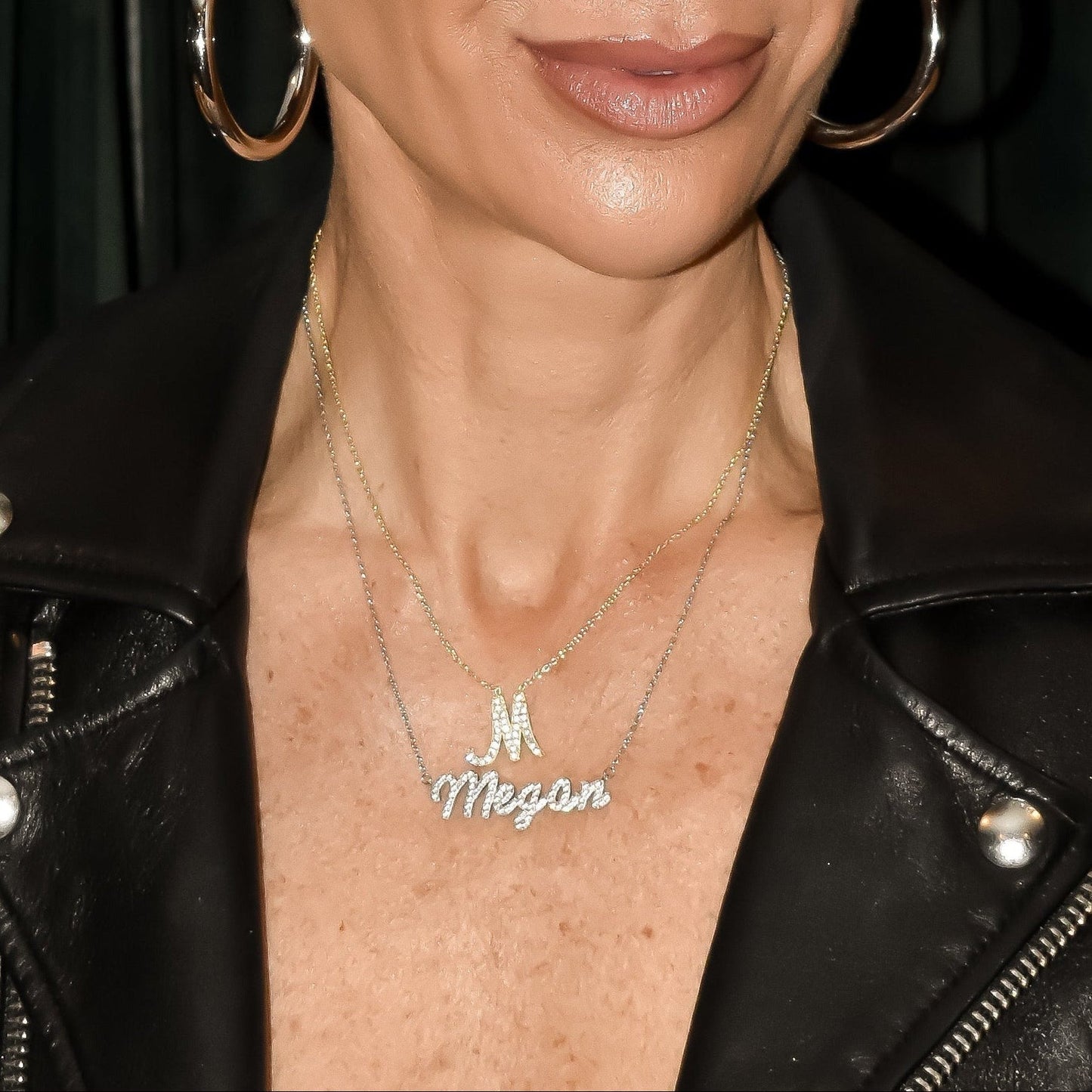 Custom Crystal Script Necklace Set