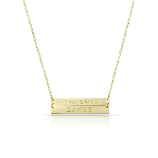 Custom Double Bar Nameplate Necklace