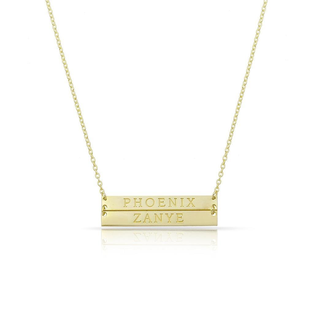 Custom Double Bar Nameplate Necklace