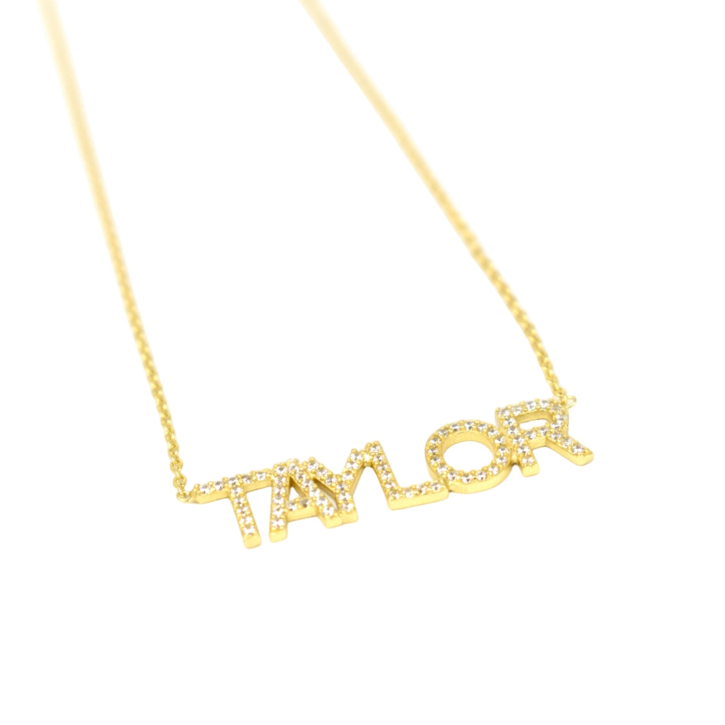 Custom Crystal Nameplate Necklace