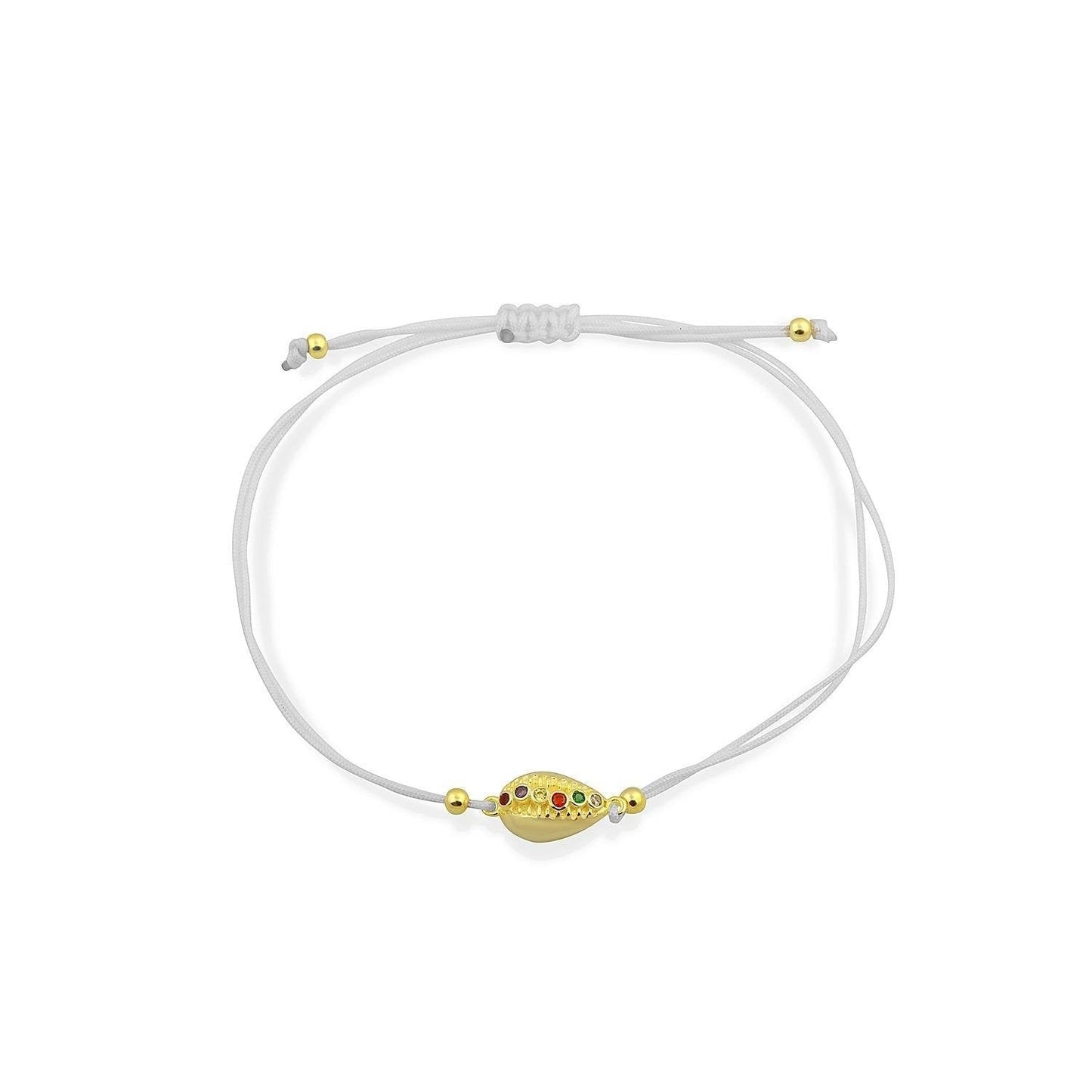 Gold Shell Adjustable Bracelets in Black and White