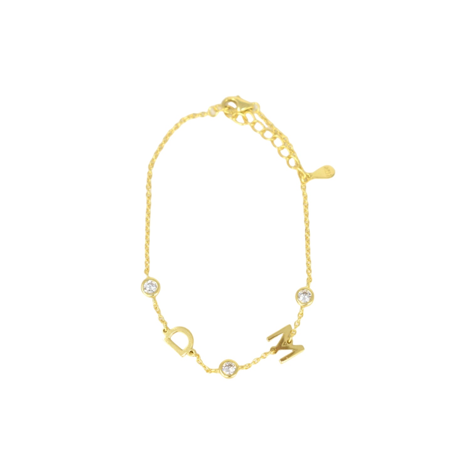 Custom Initial Bracelet with Crystals