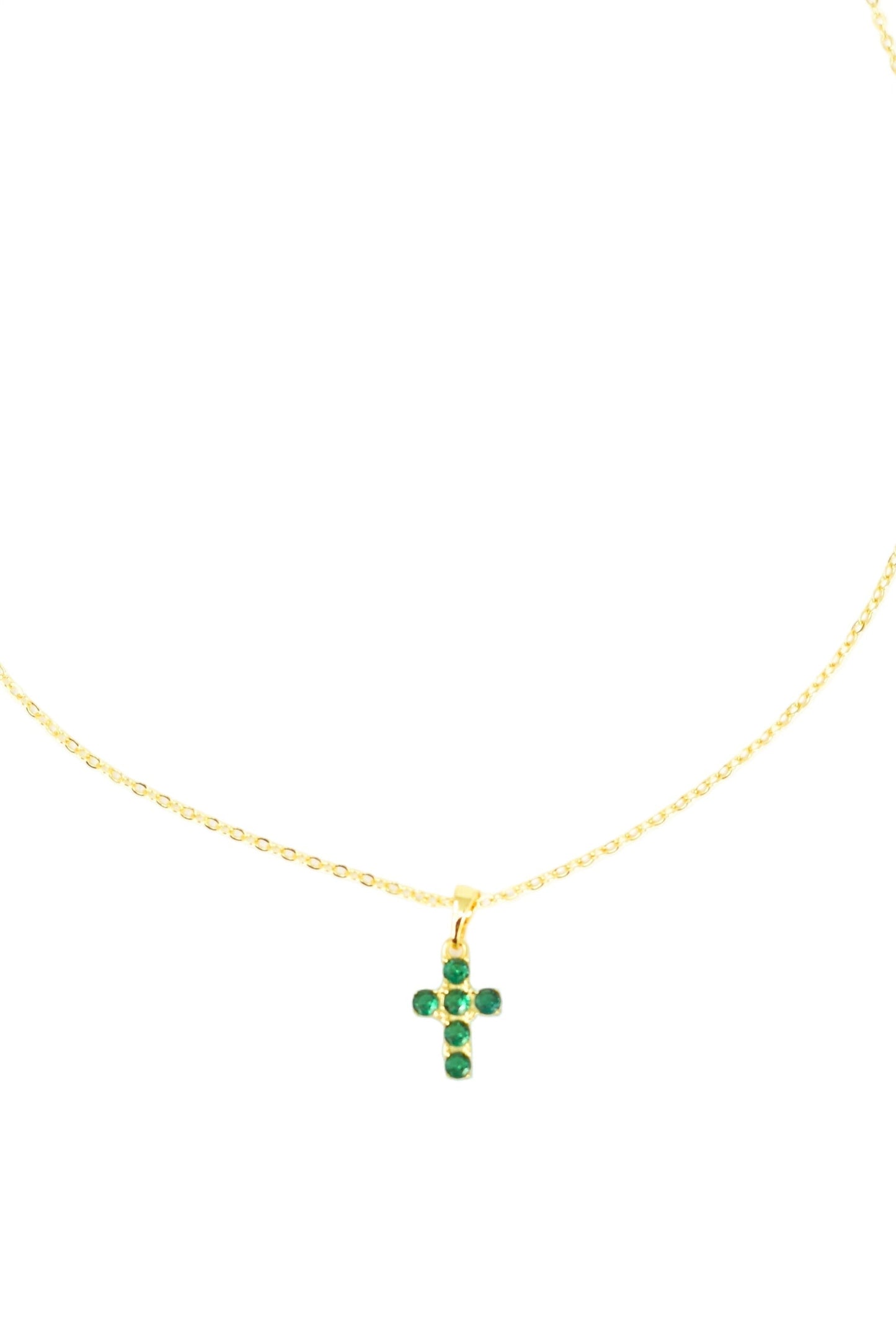 Dainty Crystal Cross Necklace