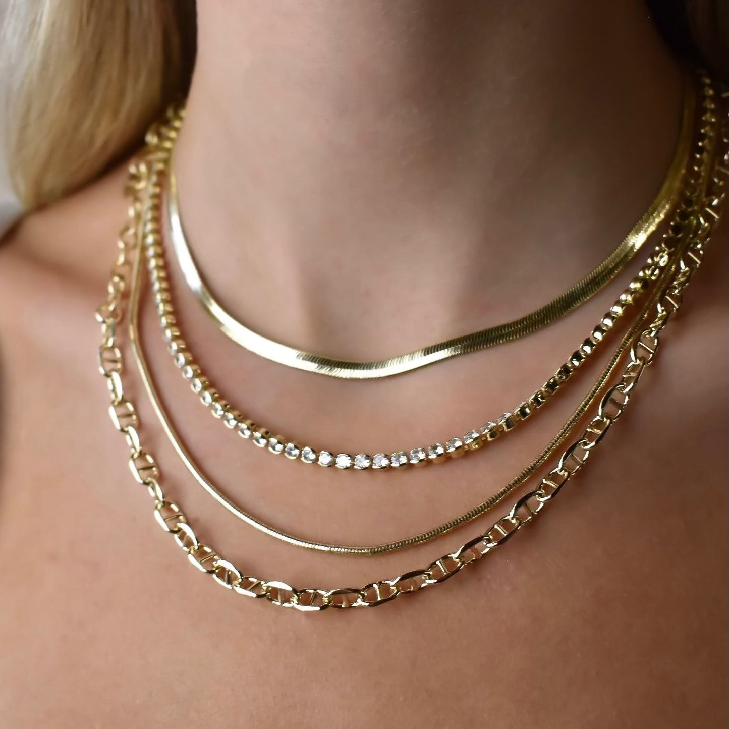Morgan Bezel Tennis Necklace