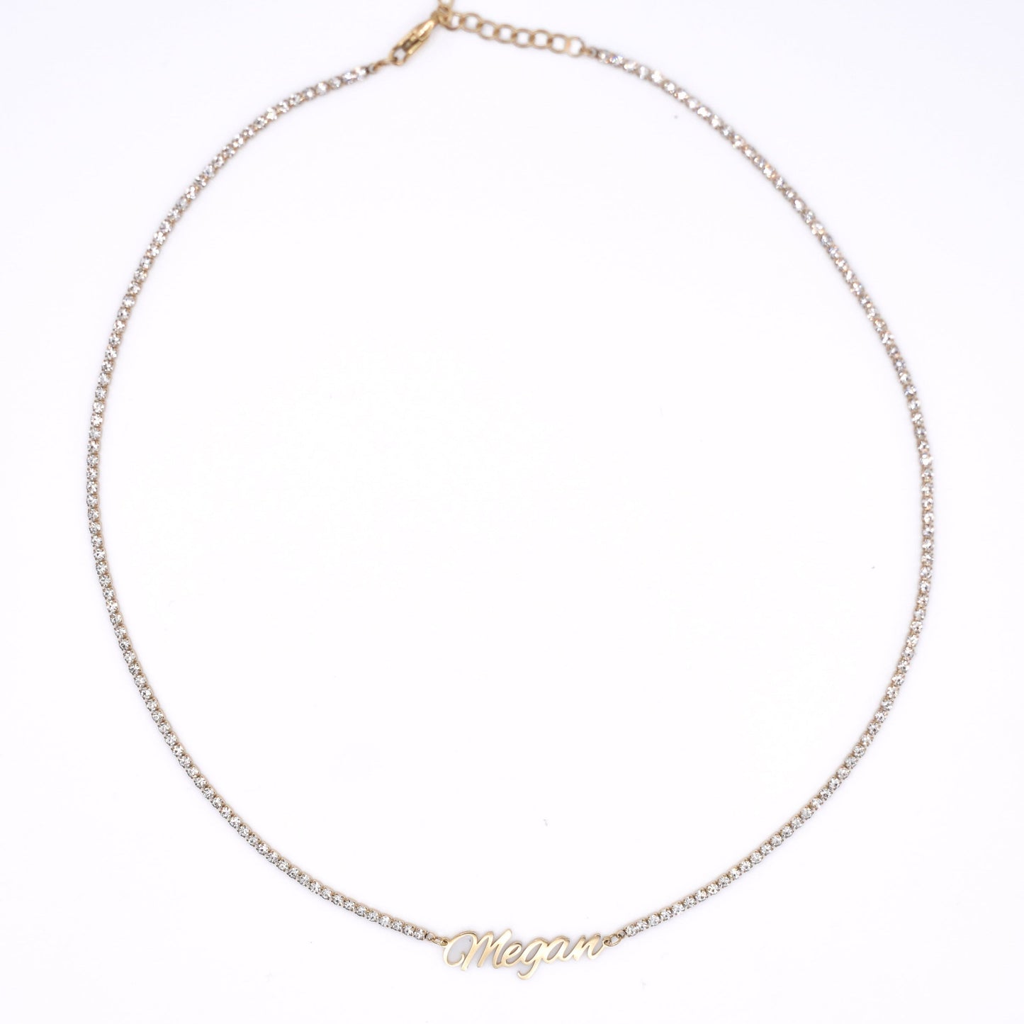 Custom Classic Rhinestone Nameplate Necklace