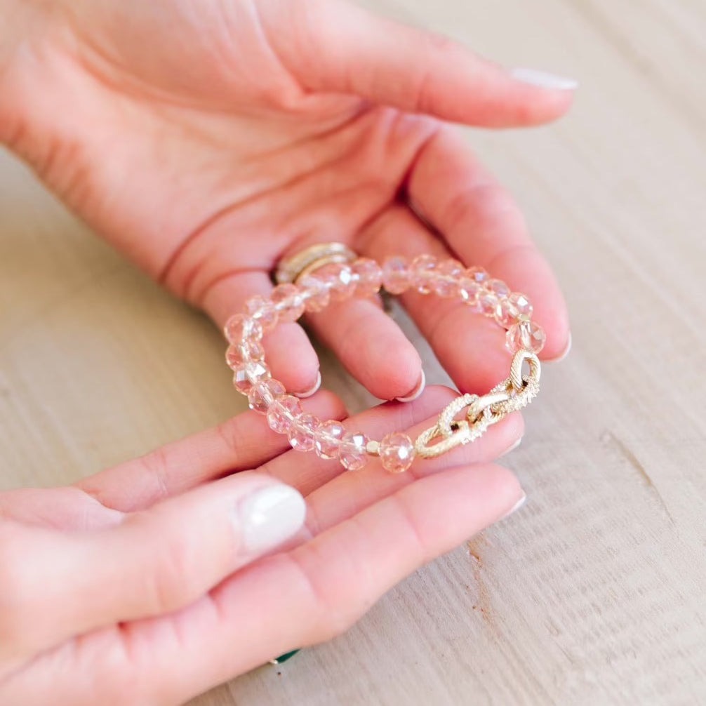 The Hope Pink Link Bracelet by Loverly Grey