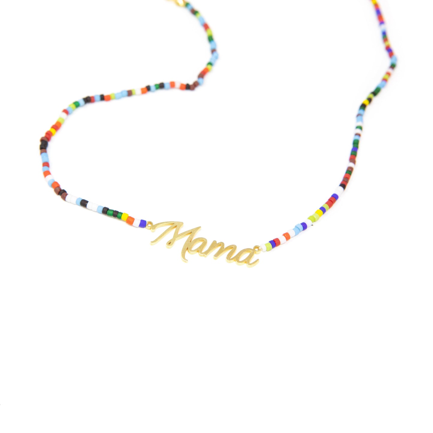 Mama Nameplate with Rainbow Necklace