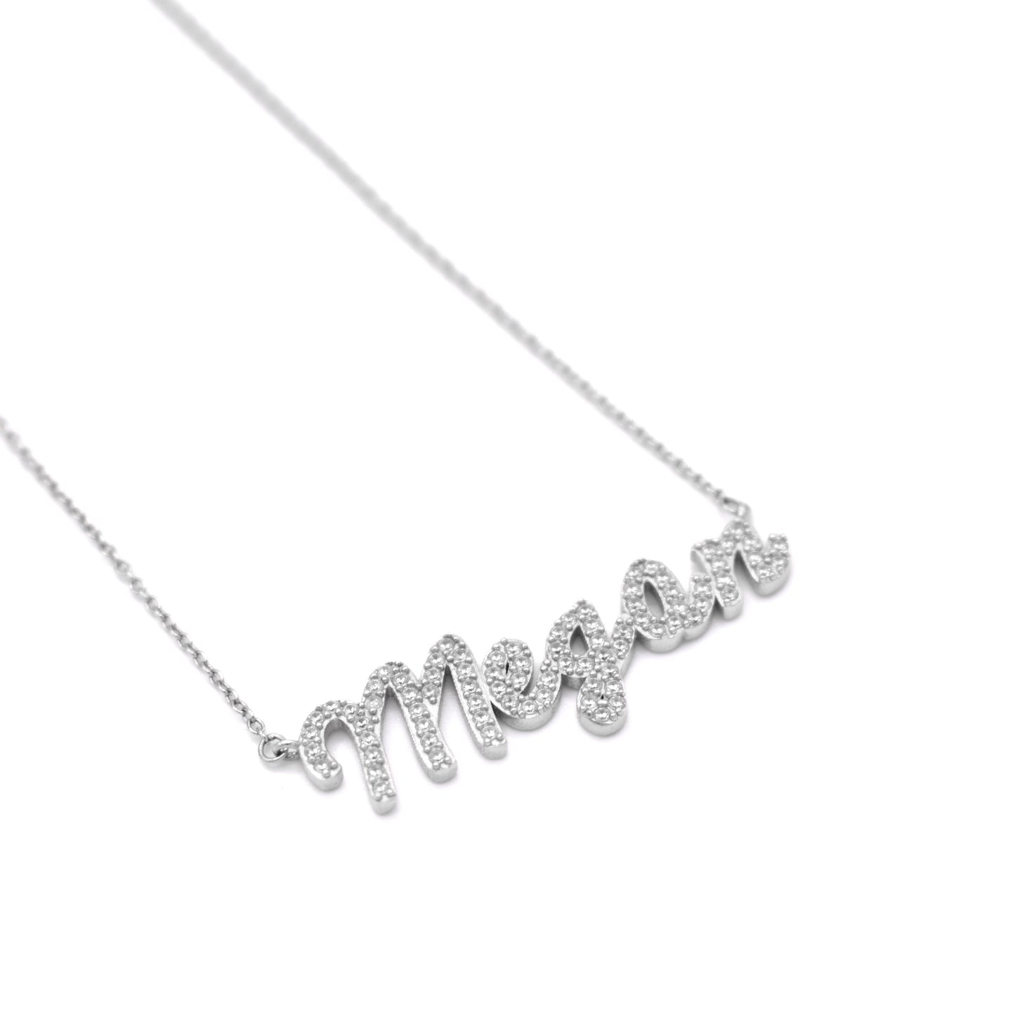 Custom Crystal Script Necklace Set