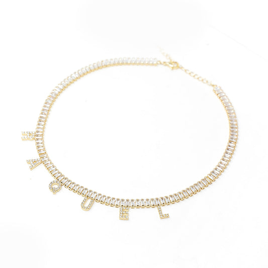 Customized Baguette Name Necklace