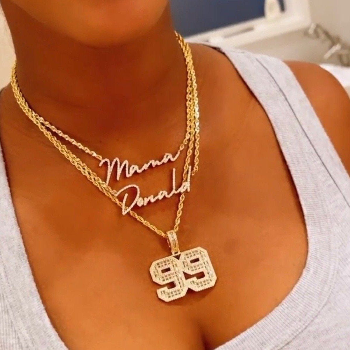 Customized Game Day Bling Necklace