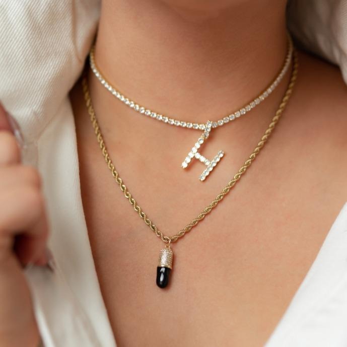 Tennis Chain Initial Choker
