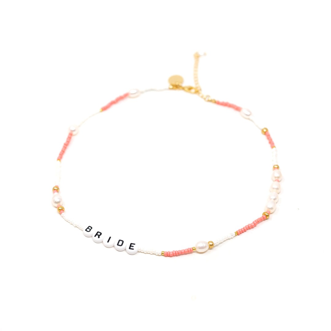 Bridal Pink and Pearl Beaded Necklaces