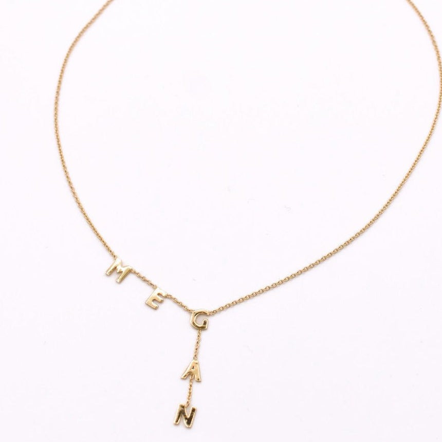 Custom Vertical Name Drop Necklace