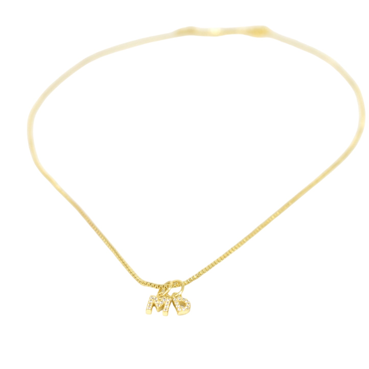 Custom Mini Initial Charm Necklace