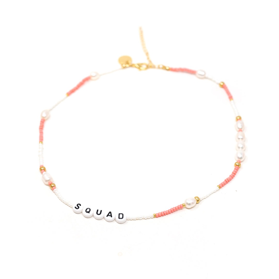 Bridal Pink and Pearl Beaded Necklaces