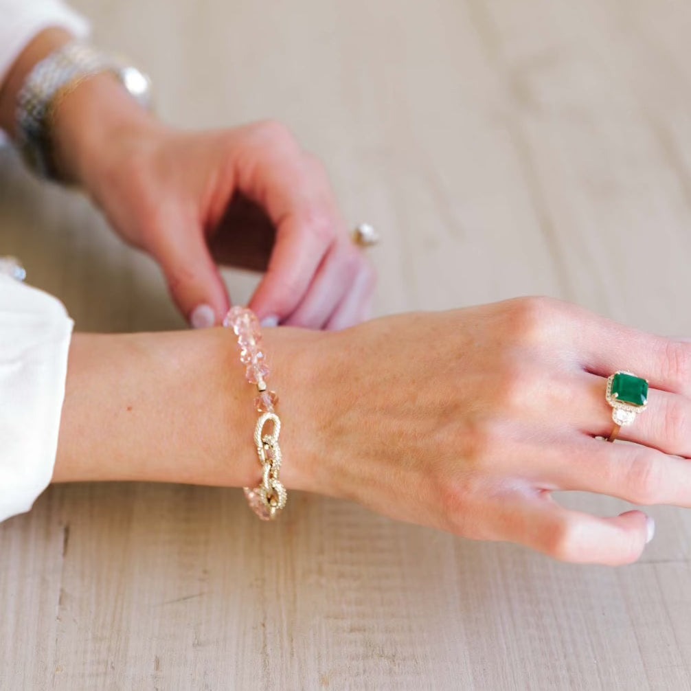 The Hope Pink Link Bracelet by Loverly Grey