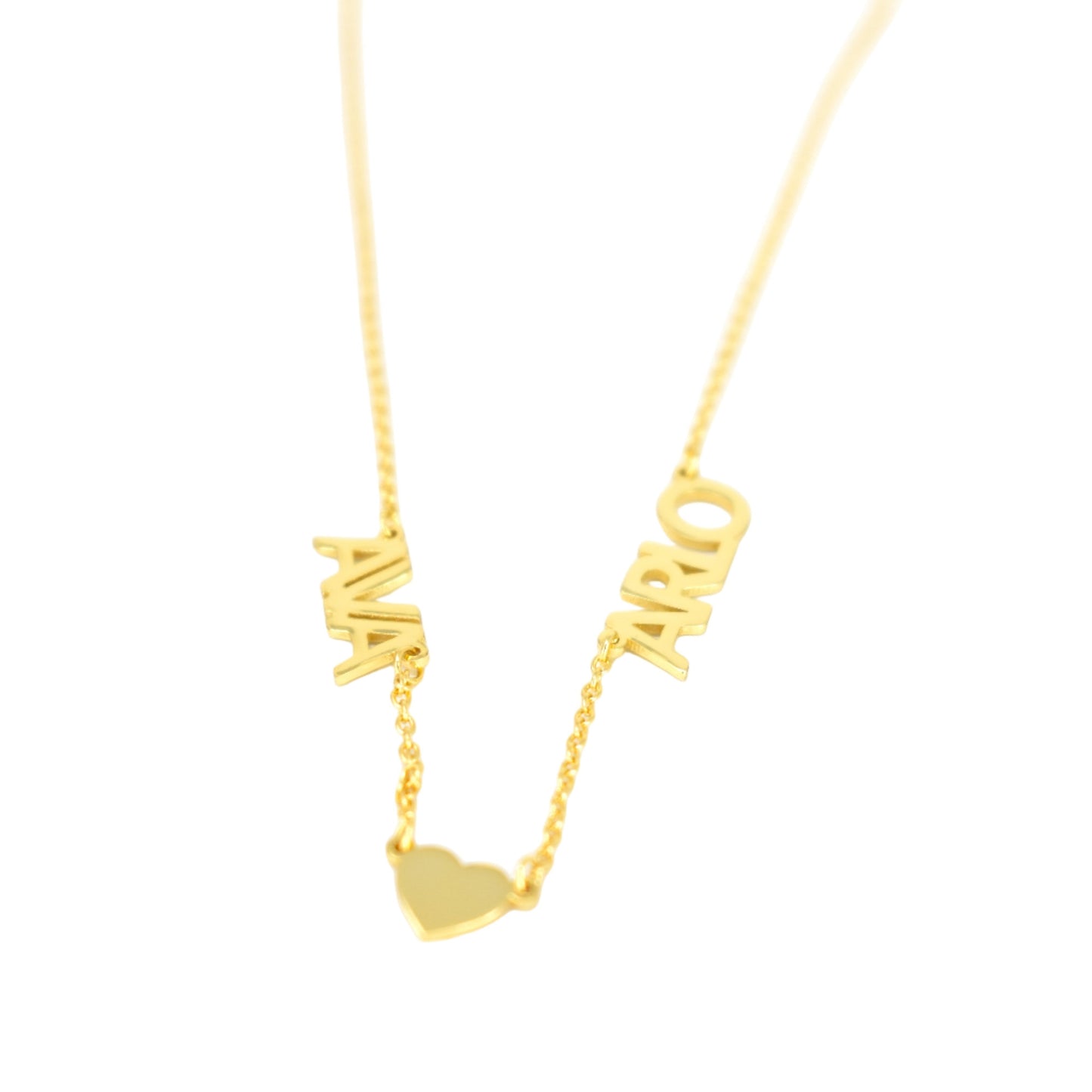 Custom My Mantra Heart Connection Name Necklace