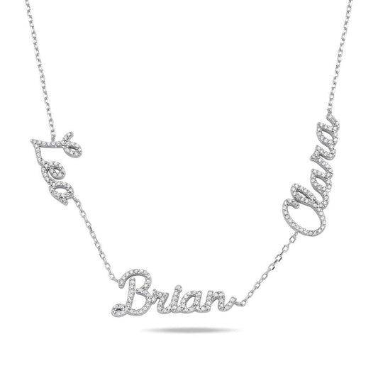 Custom Crystal Script My Mantra Name Necklace