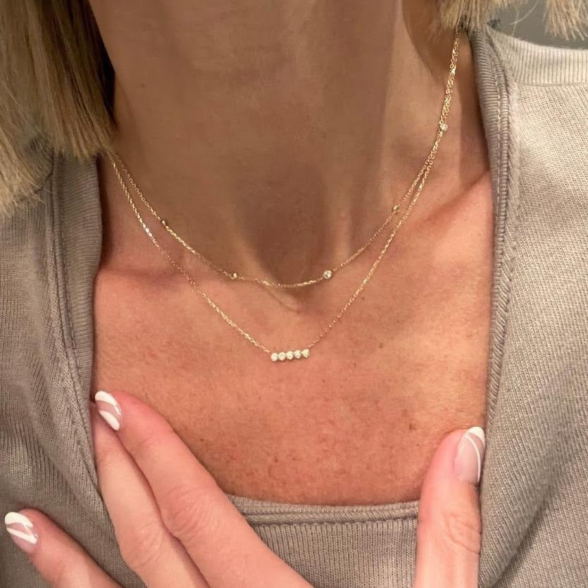 TSK Loverly Diamond Bar Necklace