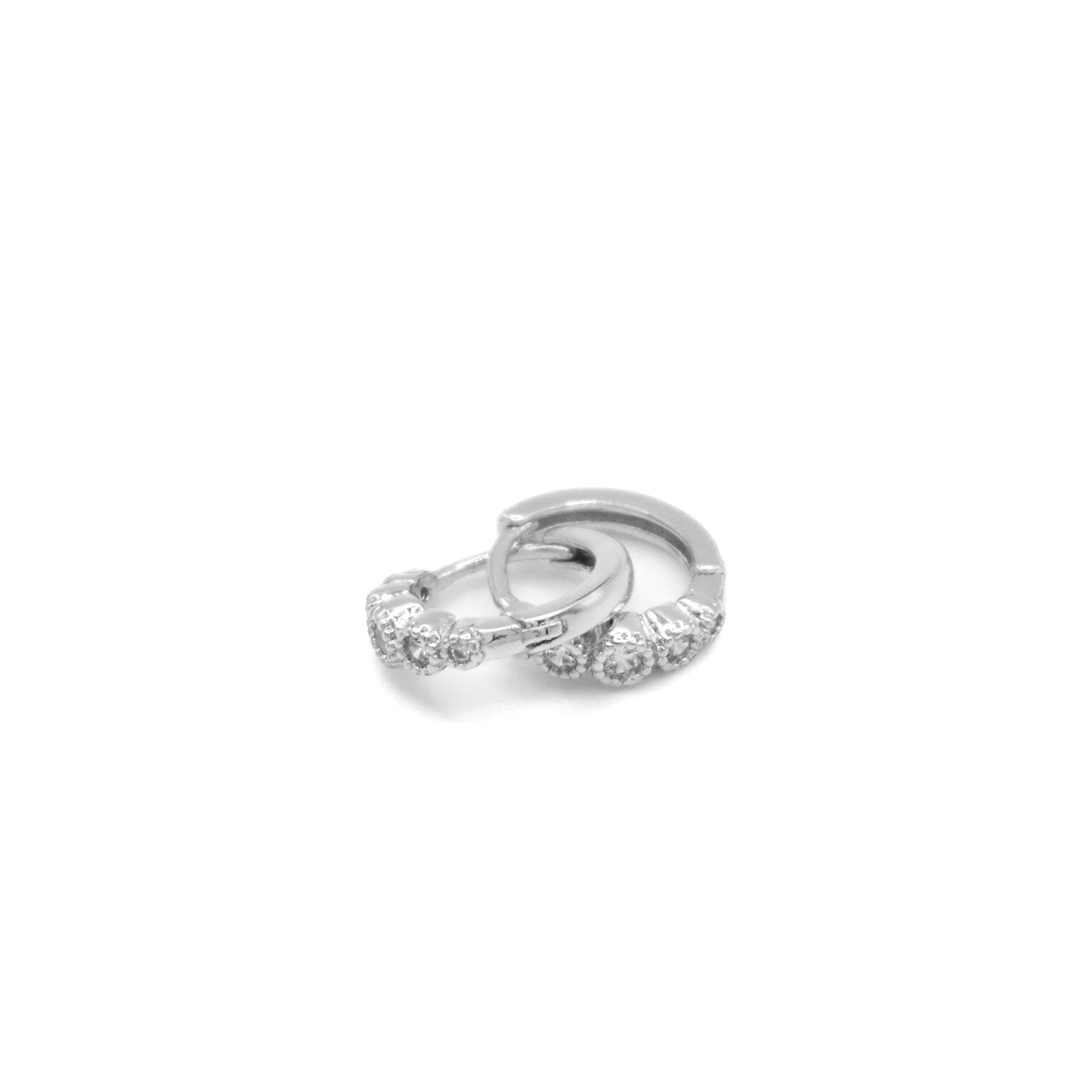 Bezel Set Huggies
