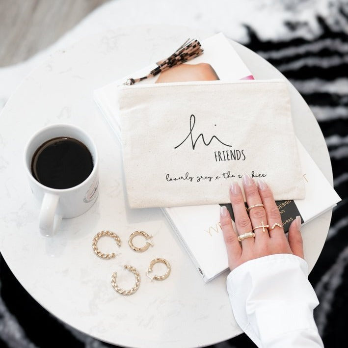 Loverly Hi Friends Canvas Pouch