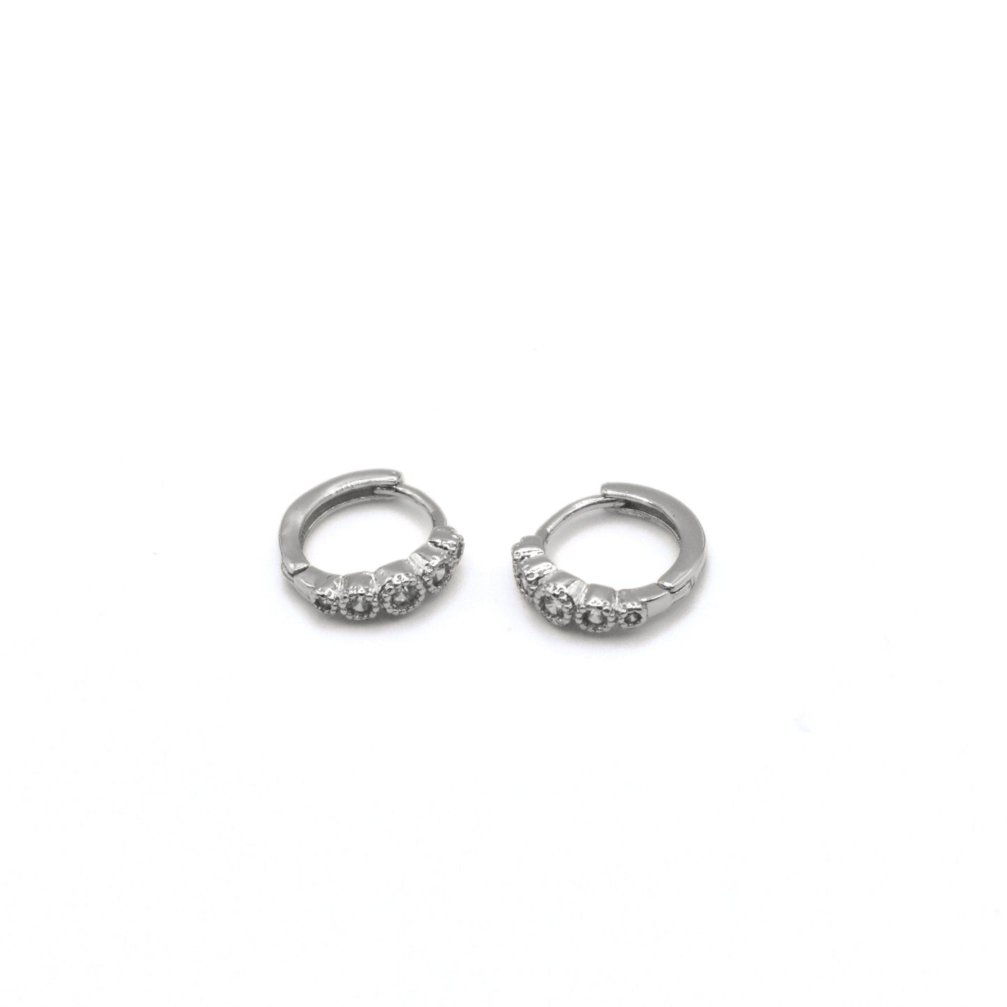 Bezel Set Huggies