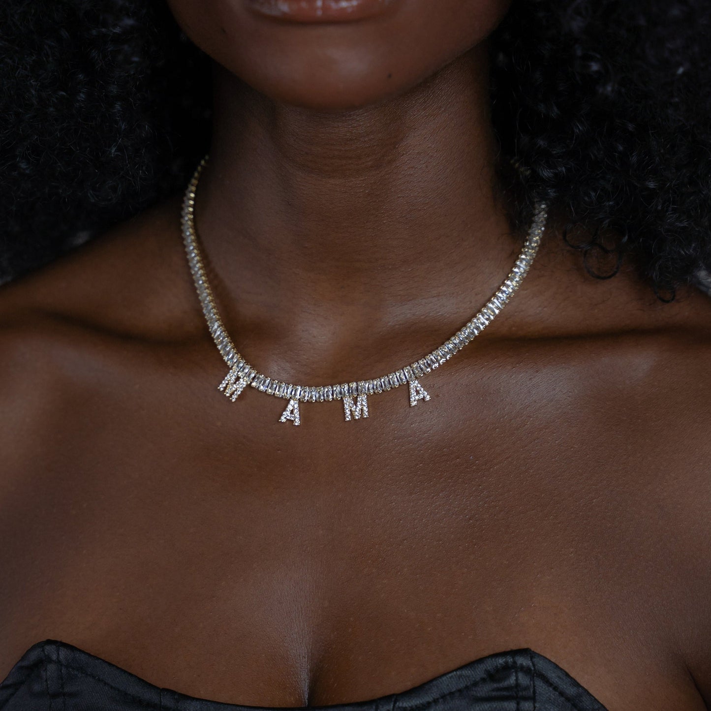 Customized Baguette Name Necklace