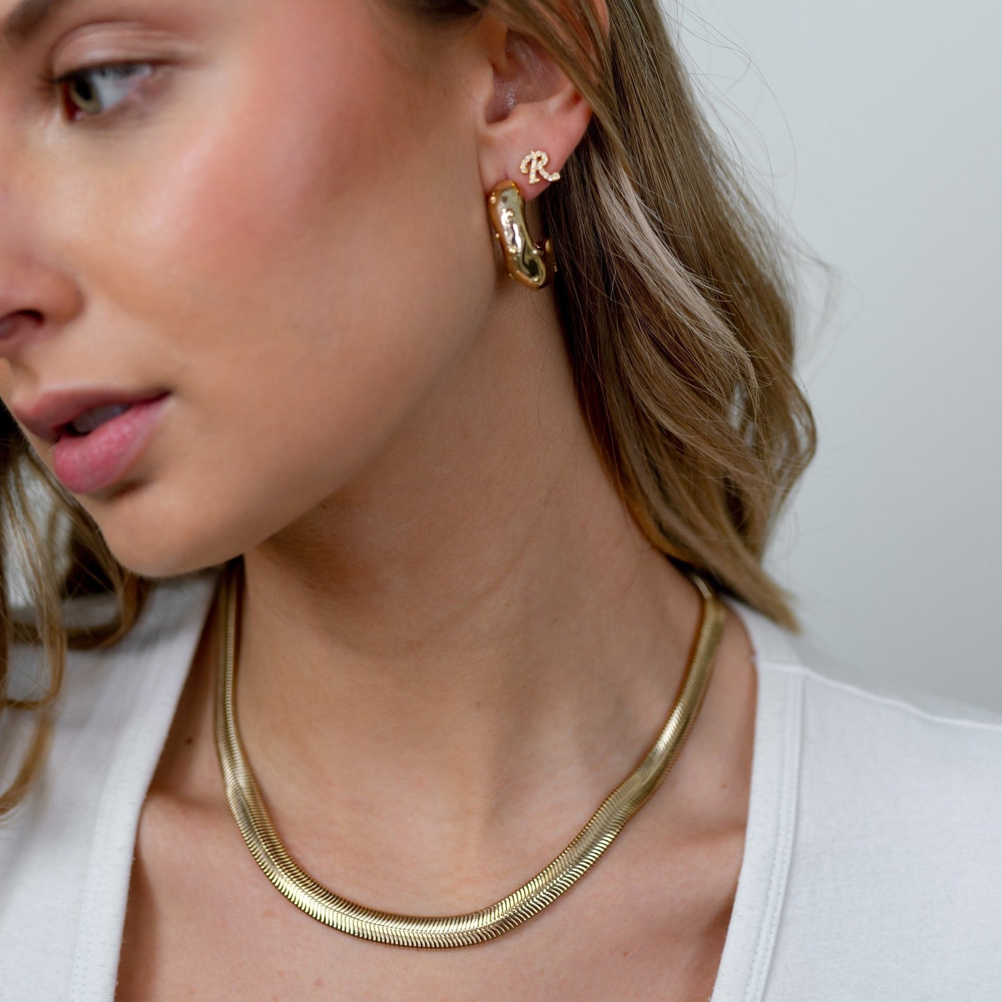 Liquid Gold Herringbone Necklace