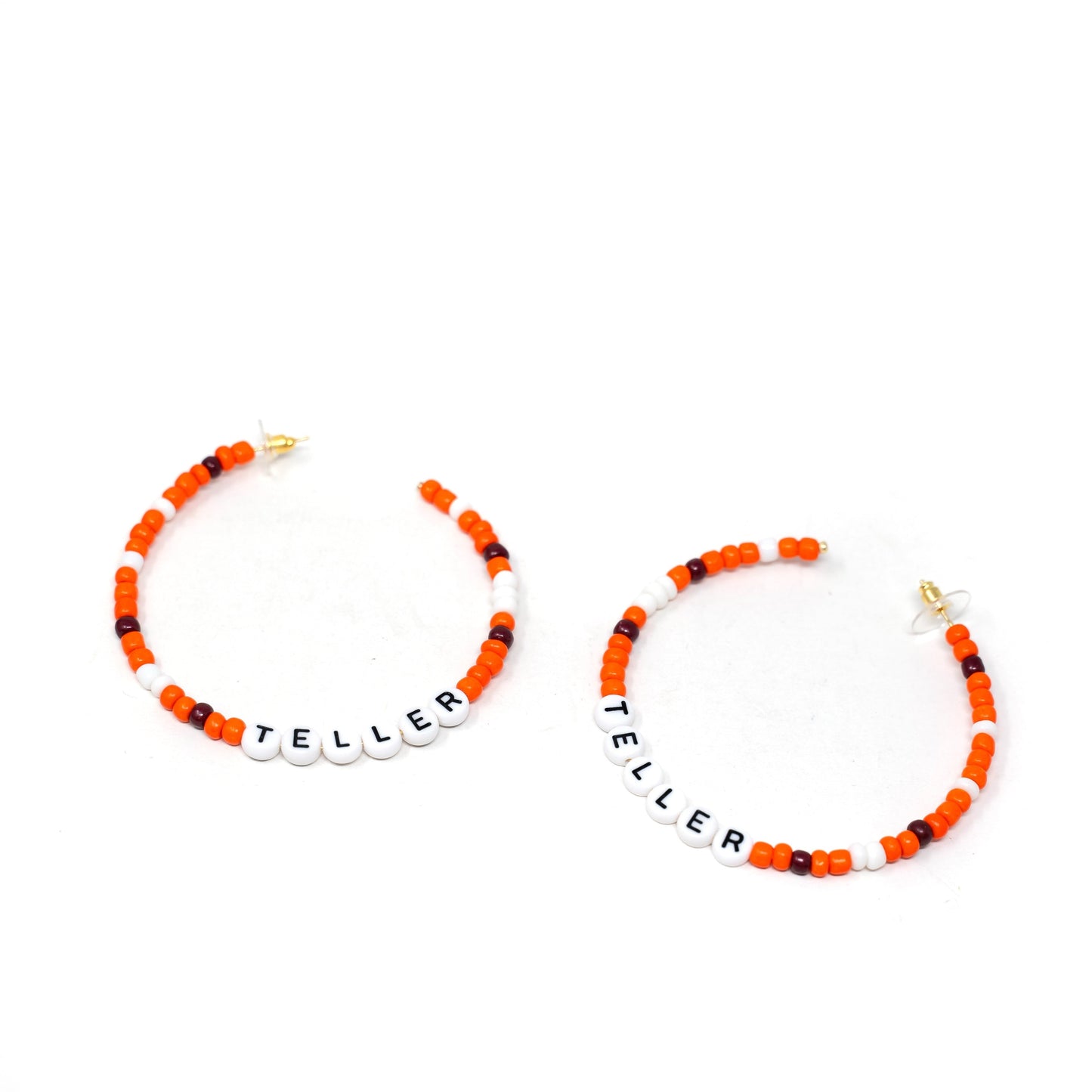 Customized Home Team Beaded Hoops
