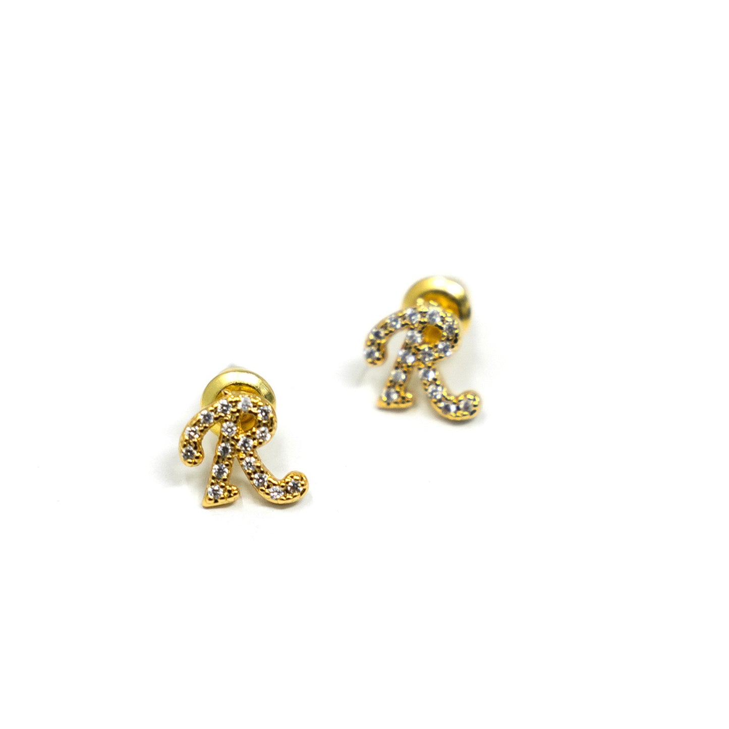 Crystal Script Initial Earrings