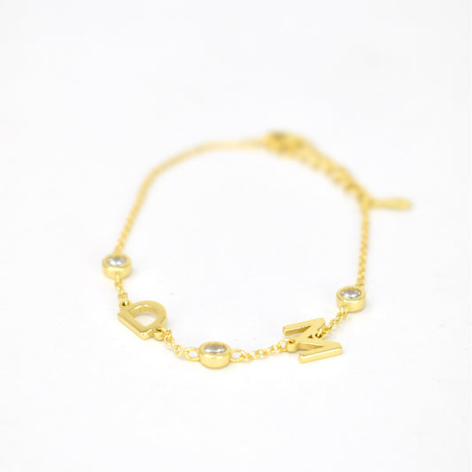 Custom Initial Bracelet with Crystals
