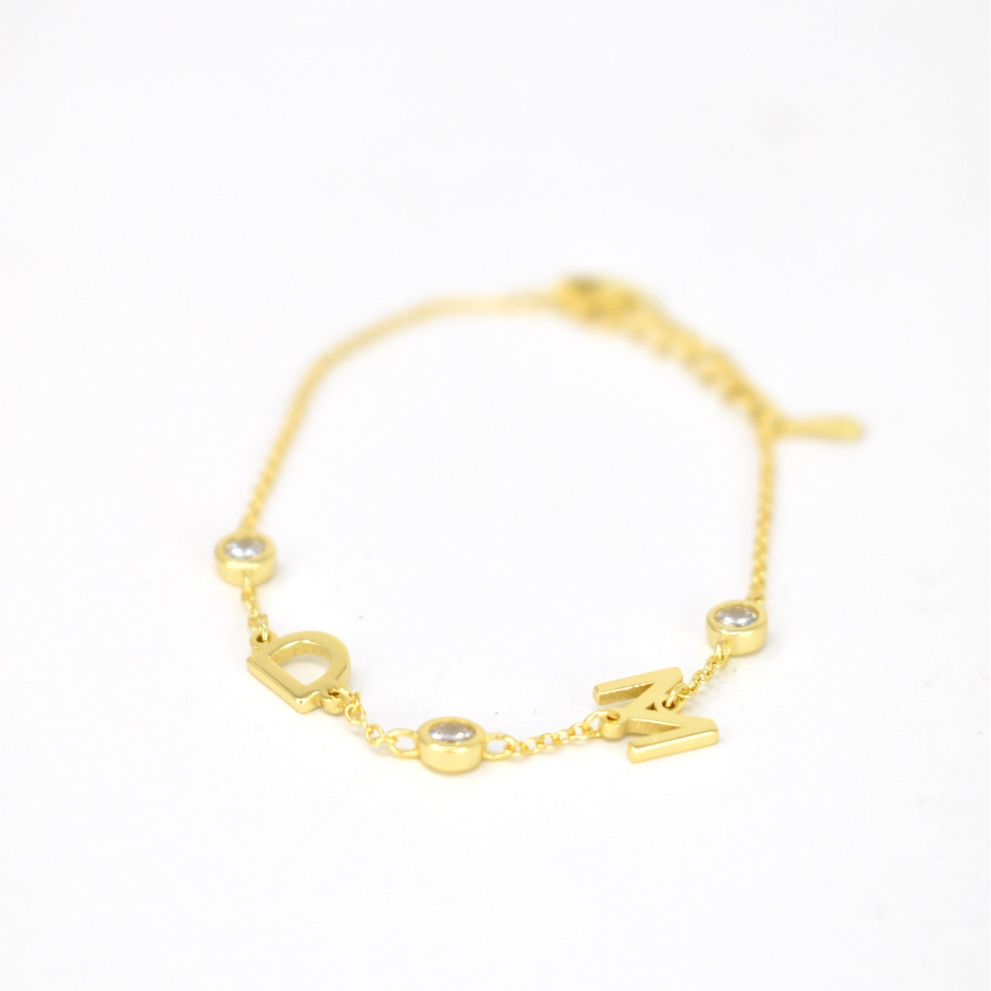 Custom Initial Bracelet with Crystals