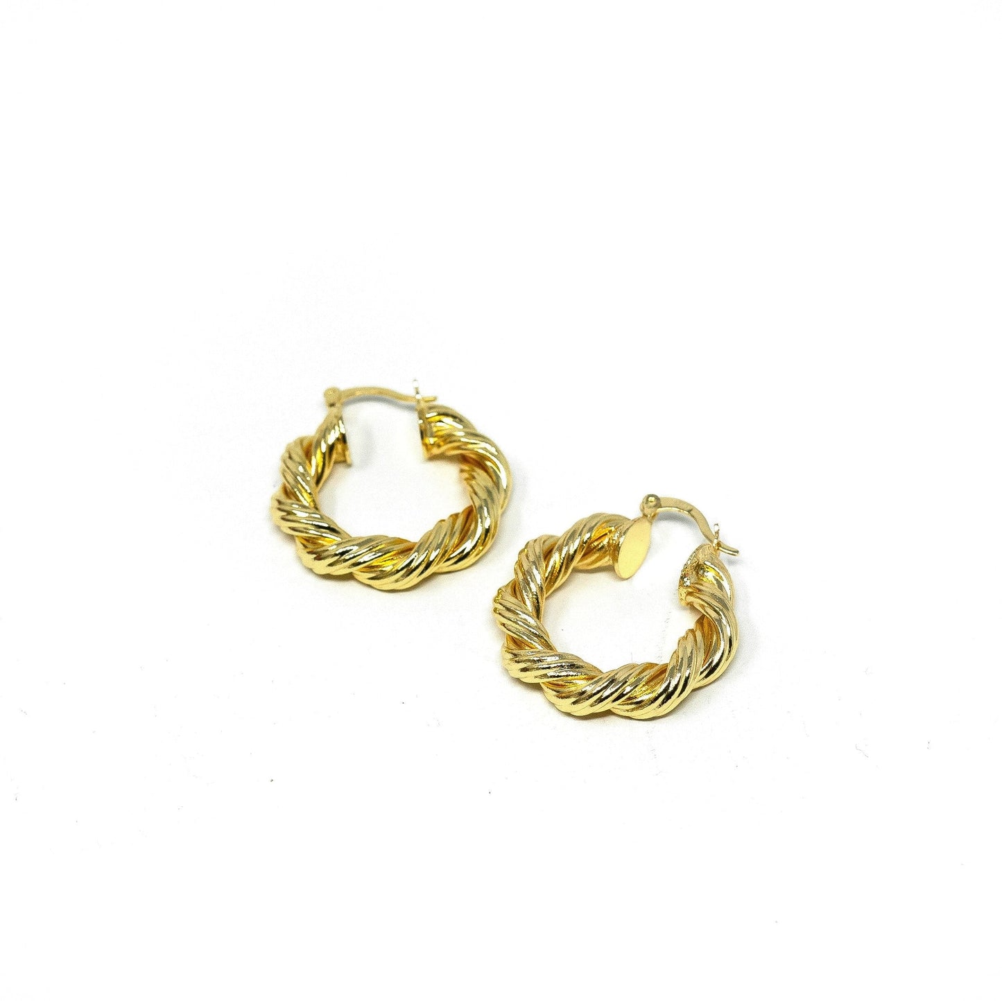 Rope Twist Gold Hoop Earrings