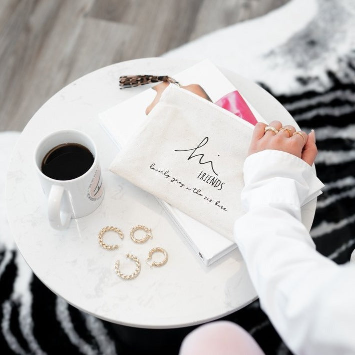 Loverly Hi Friends Canvas Pouch