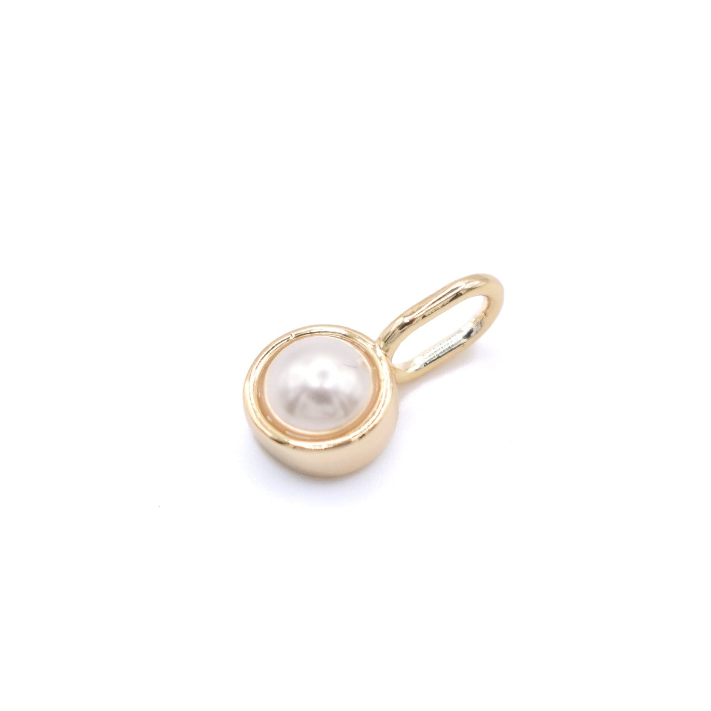 Bezel Stone Pearl Charm