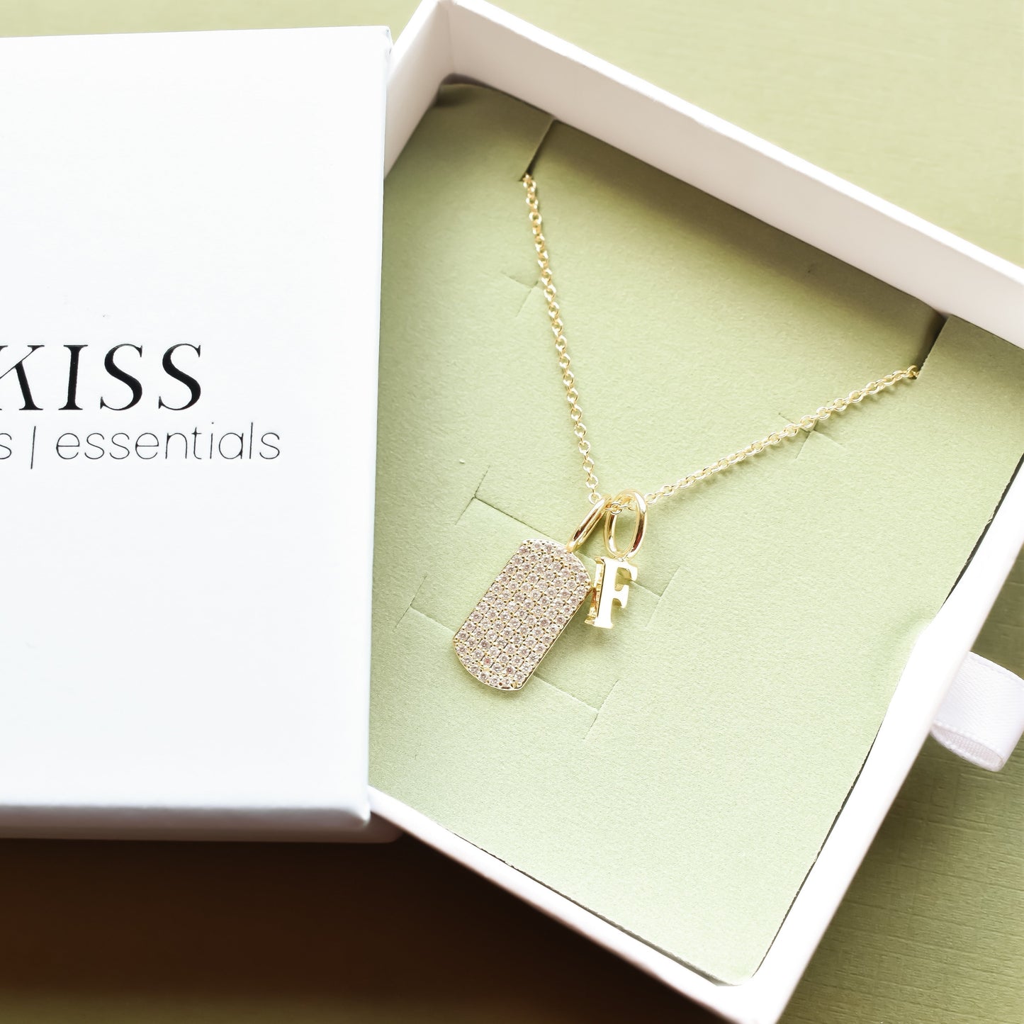 Mini Pave Crystal Dog Tag